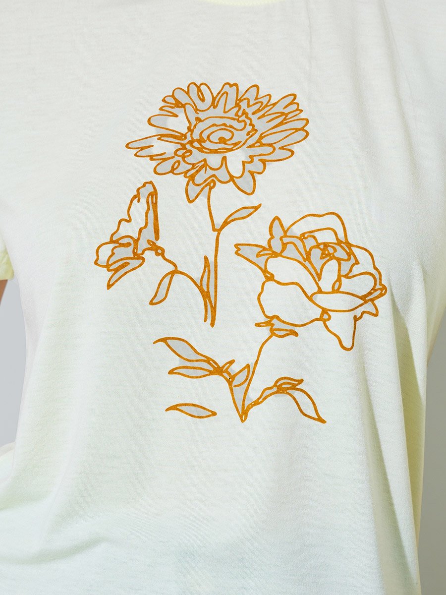 Yellow Graphic Crew Neck Regular Fit T-Shirt