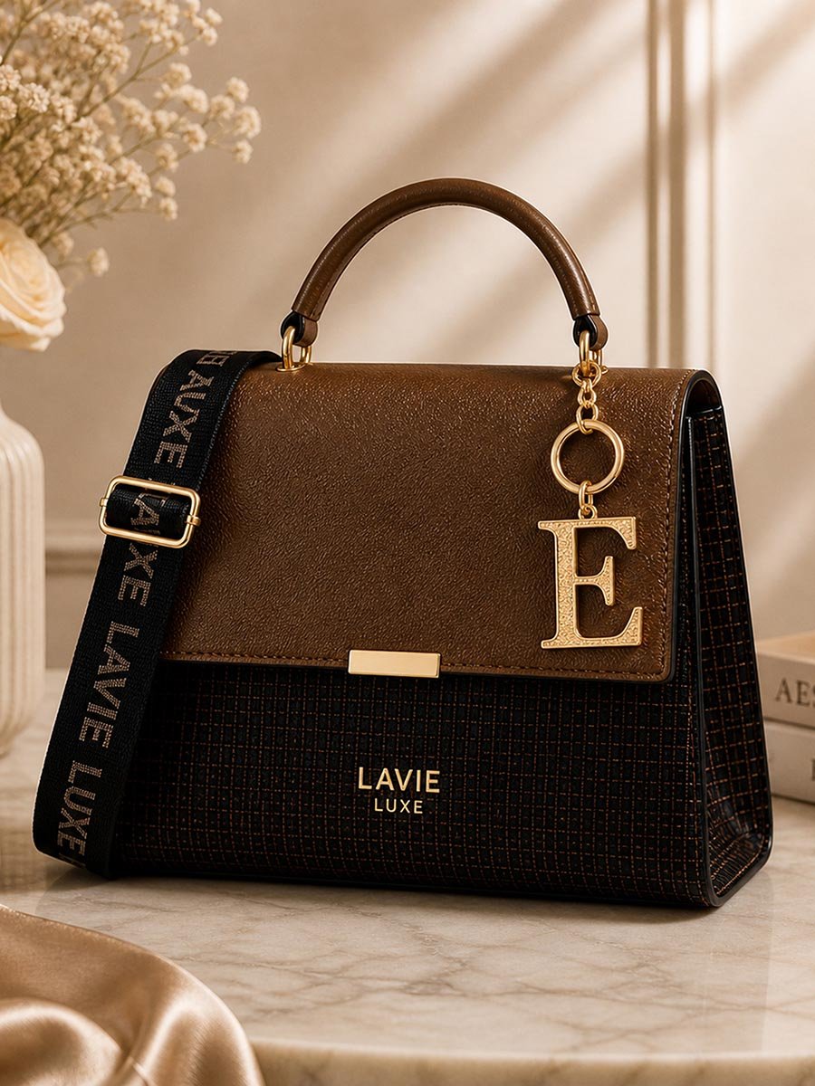 Textured Gold-Tone Metal Letter Charm
