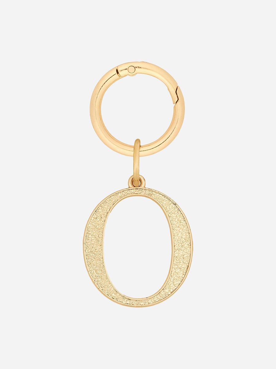 Textured Gold-Tone Metal Letter Charm