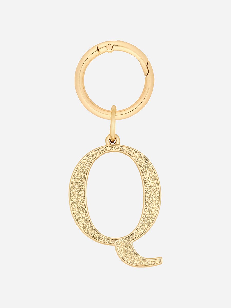 Textured Gold-Tone Metal Letter Charm