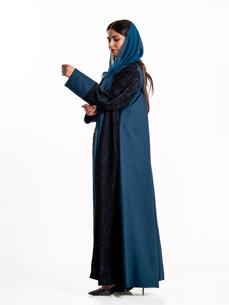 Haya Abaya with Lace Overlay