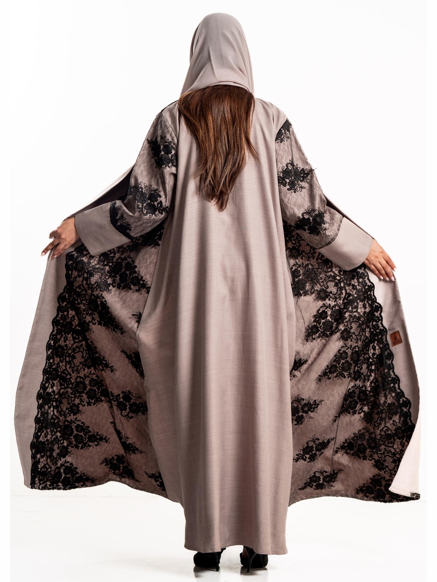 Haya Abaya with Lace Overlay