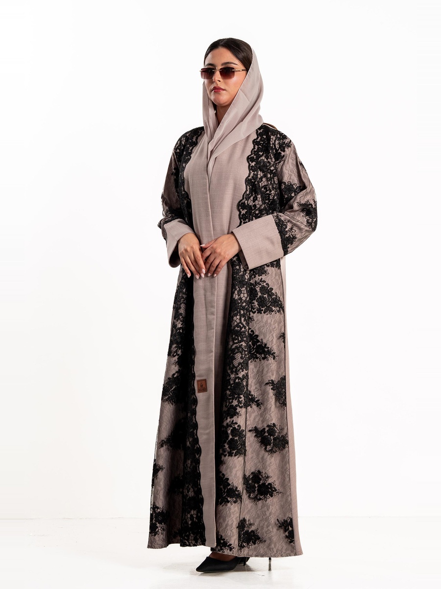 Haya Abaya with Lace Overlay