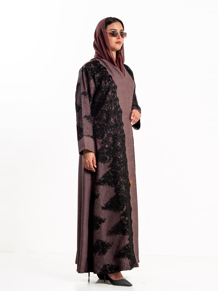 Haya Abaya with Lace Overlay