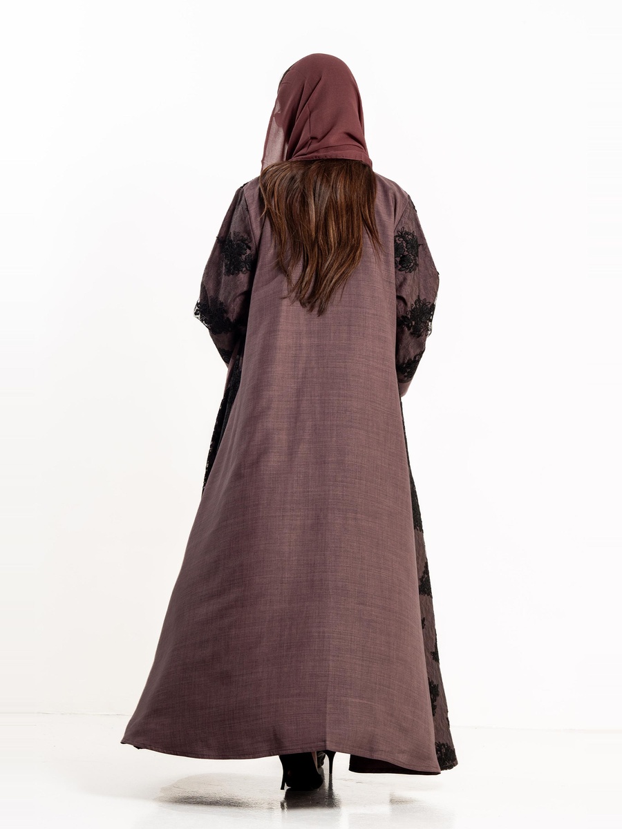 Haya Abaya with Lace Overlay