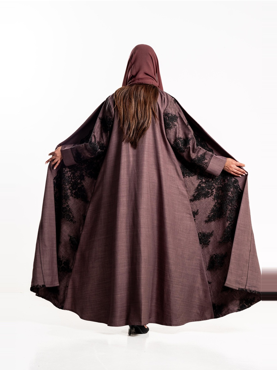 Haya Abaya with Lace Overlay