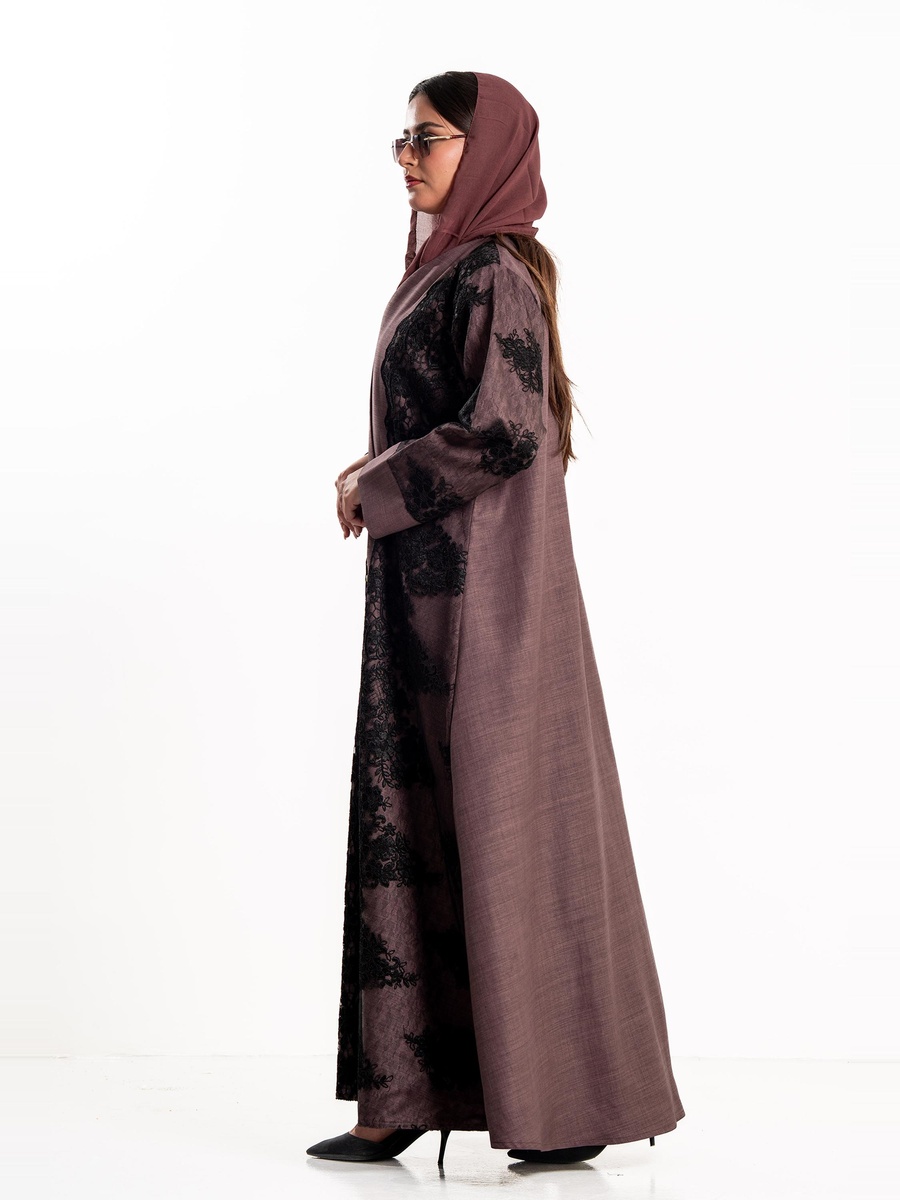 Haya Abaya with Lace Overlay
