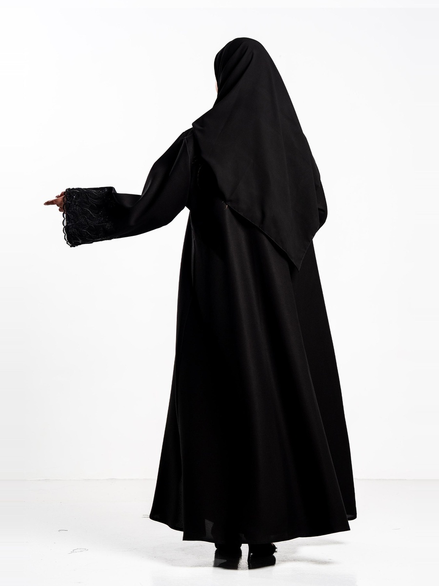 Reem Abaya with Embellished Cuff Sleeve