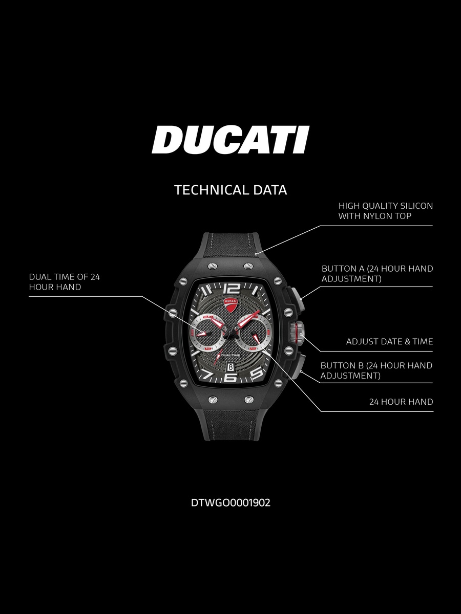 DT013 Men Multifunction Watch, 44.5mm