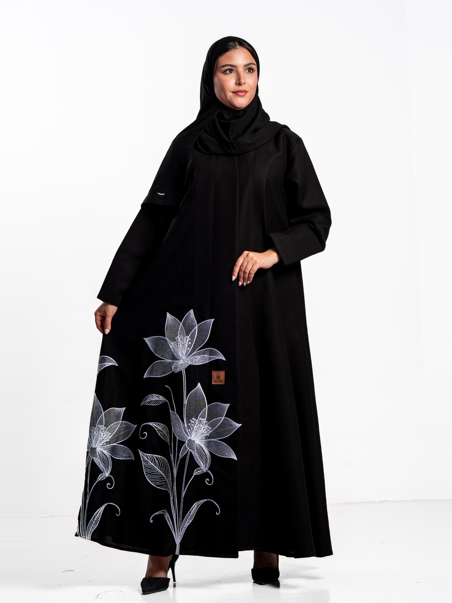 Ashwaq Abaya with Floral Embroidery