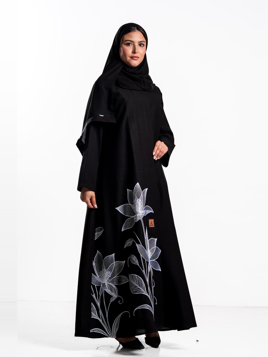 Ashwaq Abaya with Floral Embroidery