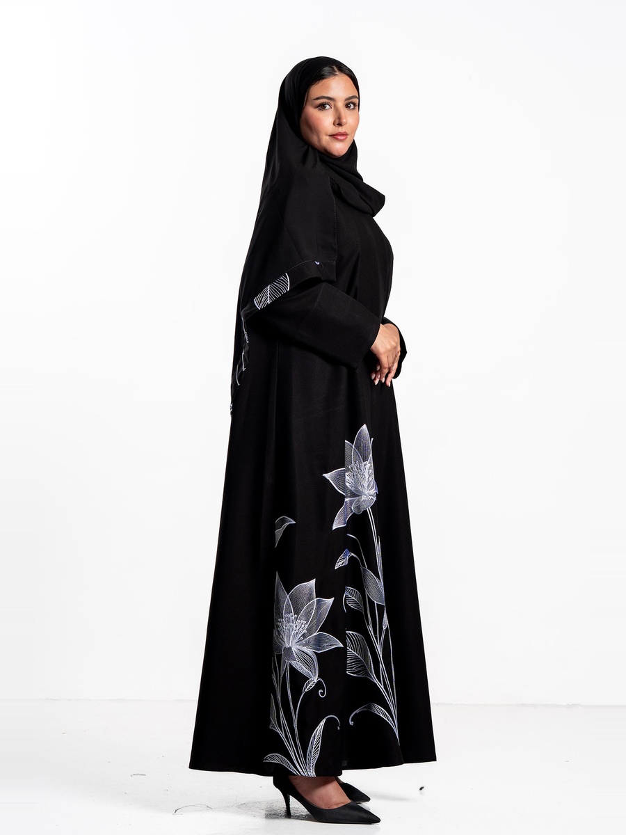 Ashwaq Abaya with Floral Embroidery