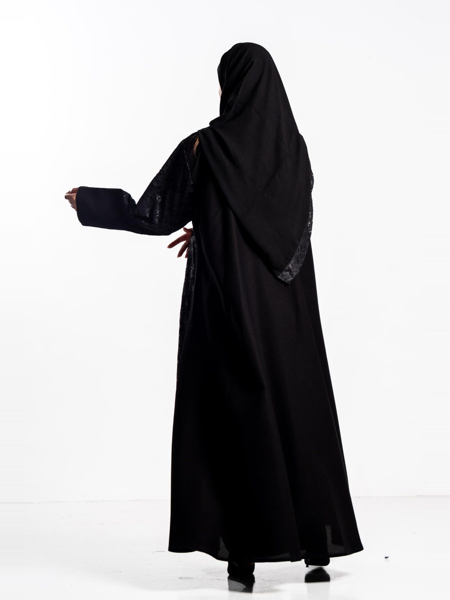 Ghizlan Abaya with Lace Overlay