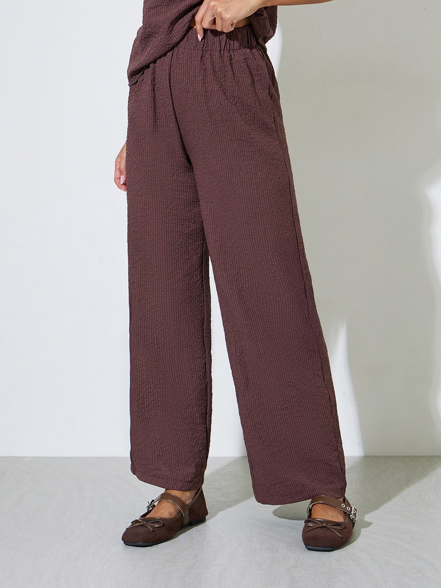 Pack of 3 - Burgundy Kimono, Top and Trousers Co-ord Set
