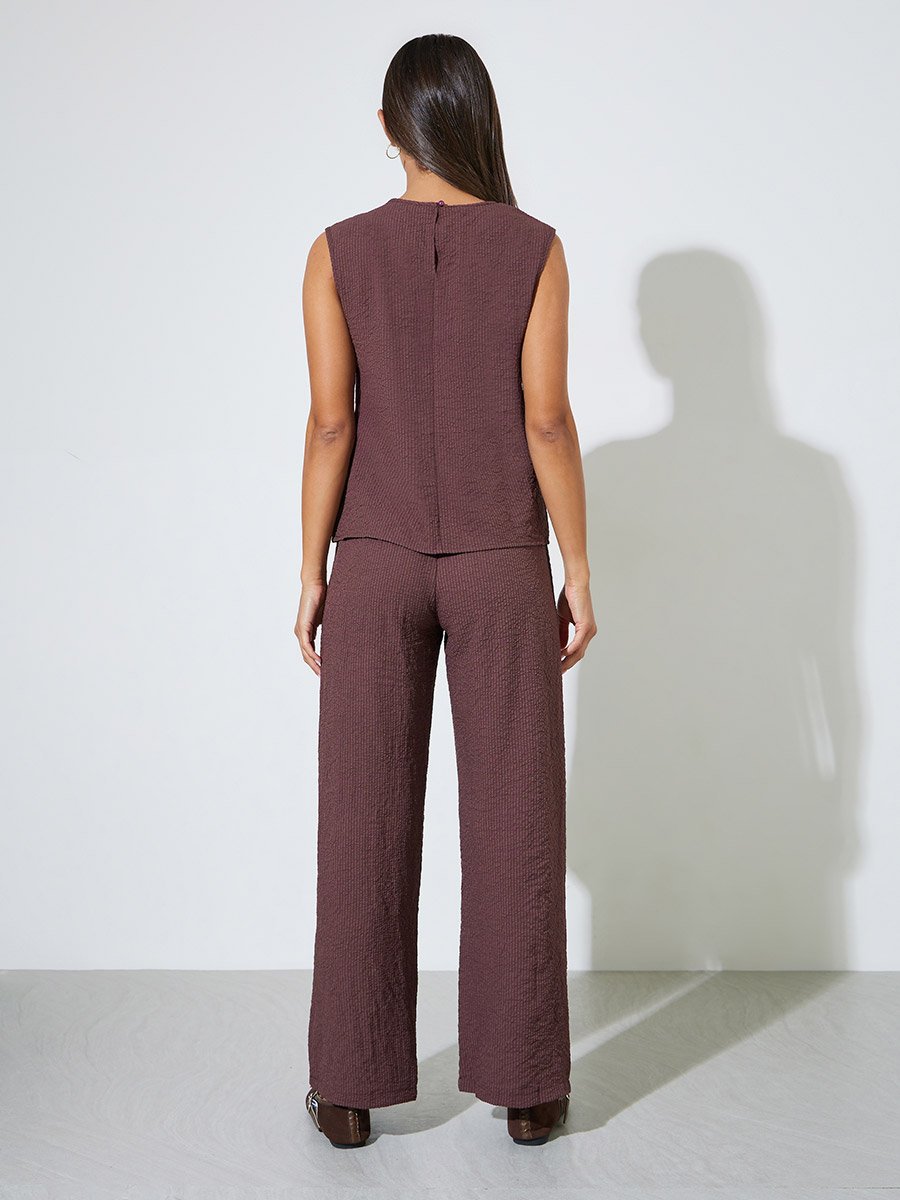 Pack of 3 - Burgundy Kimono, Top and Trousers Co-ord Set