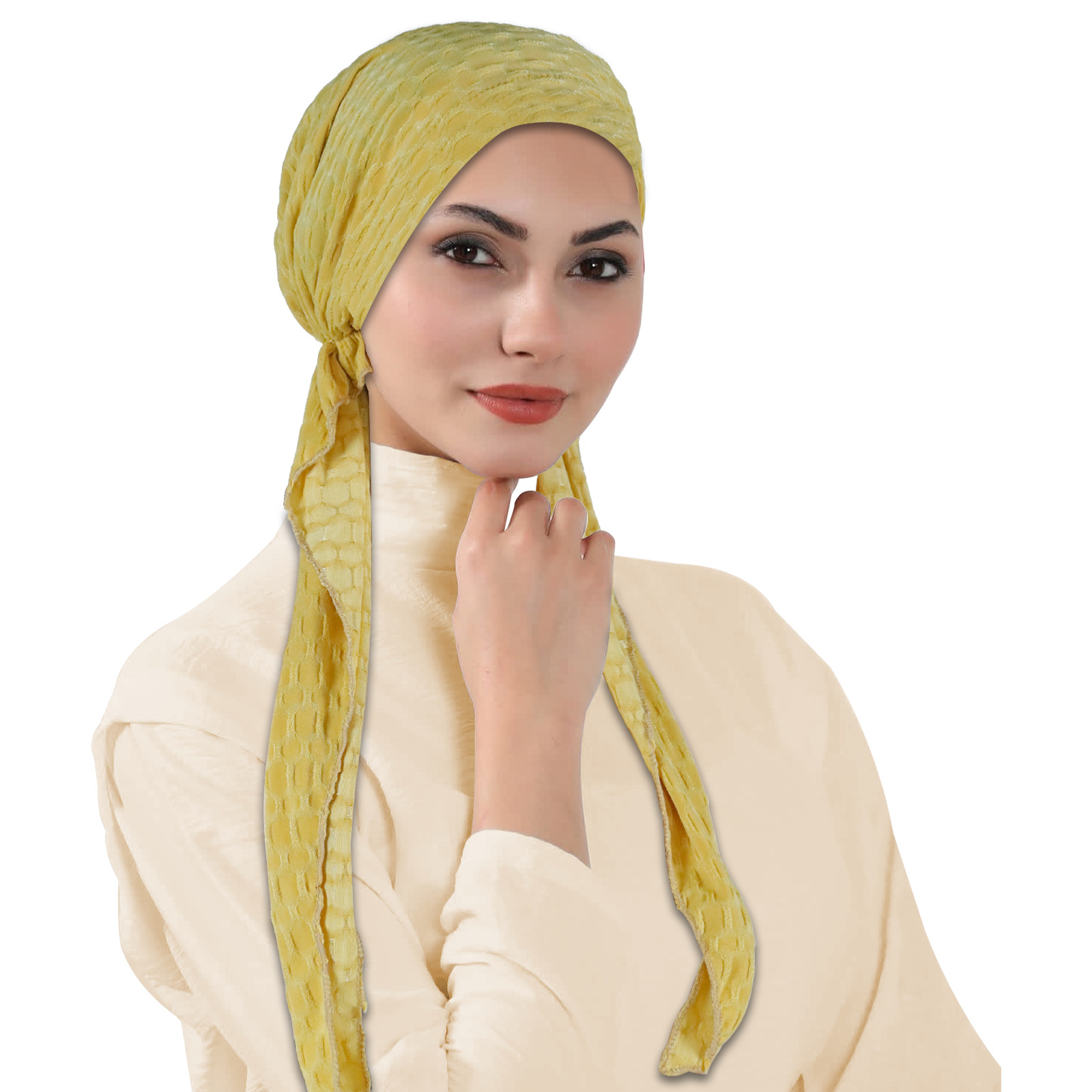 حجاب سادة أصفر