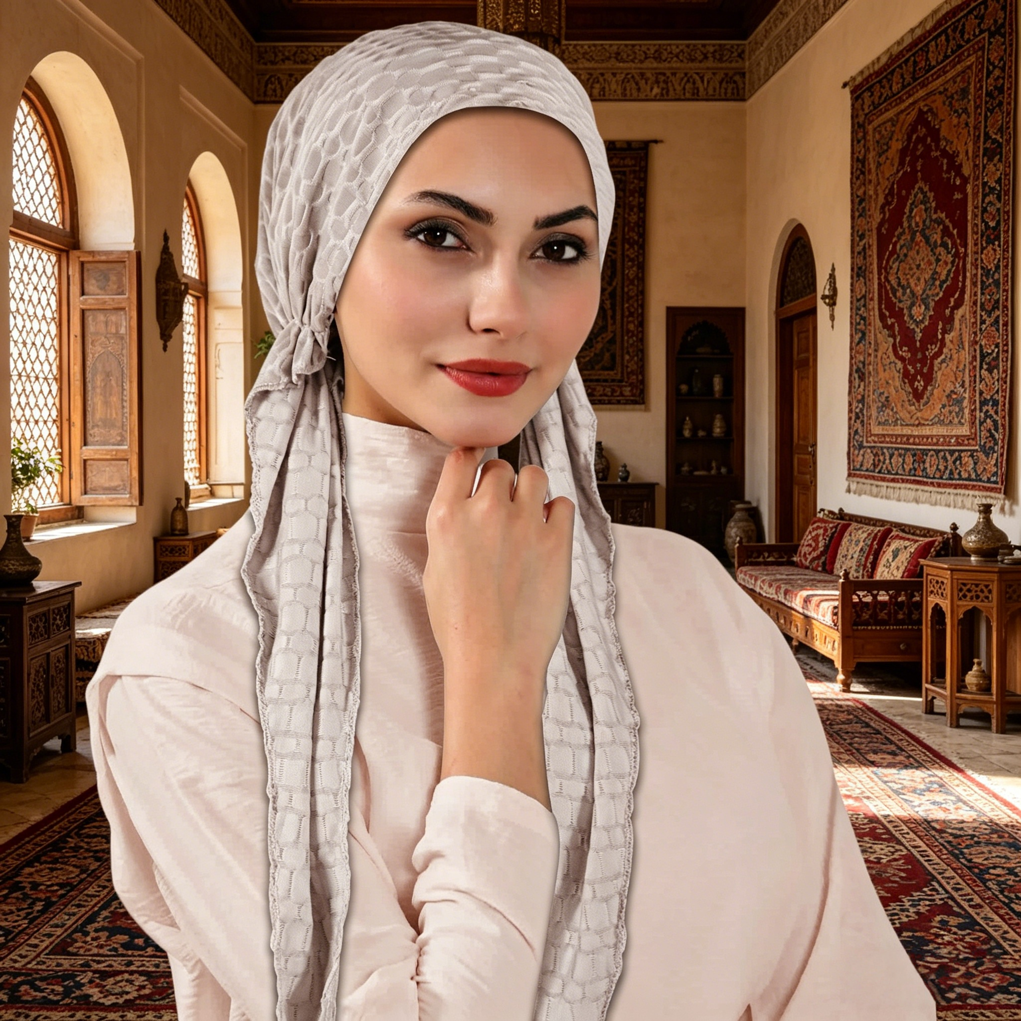 حجاب سادة أصفر