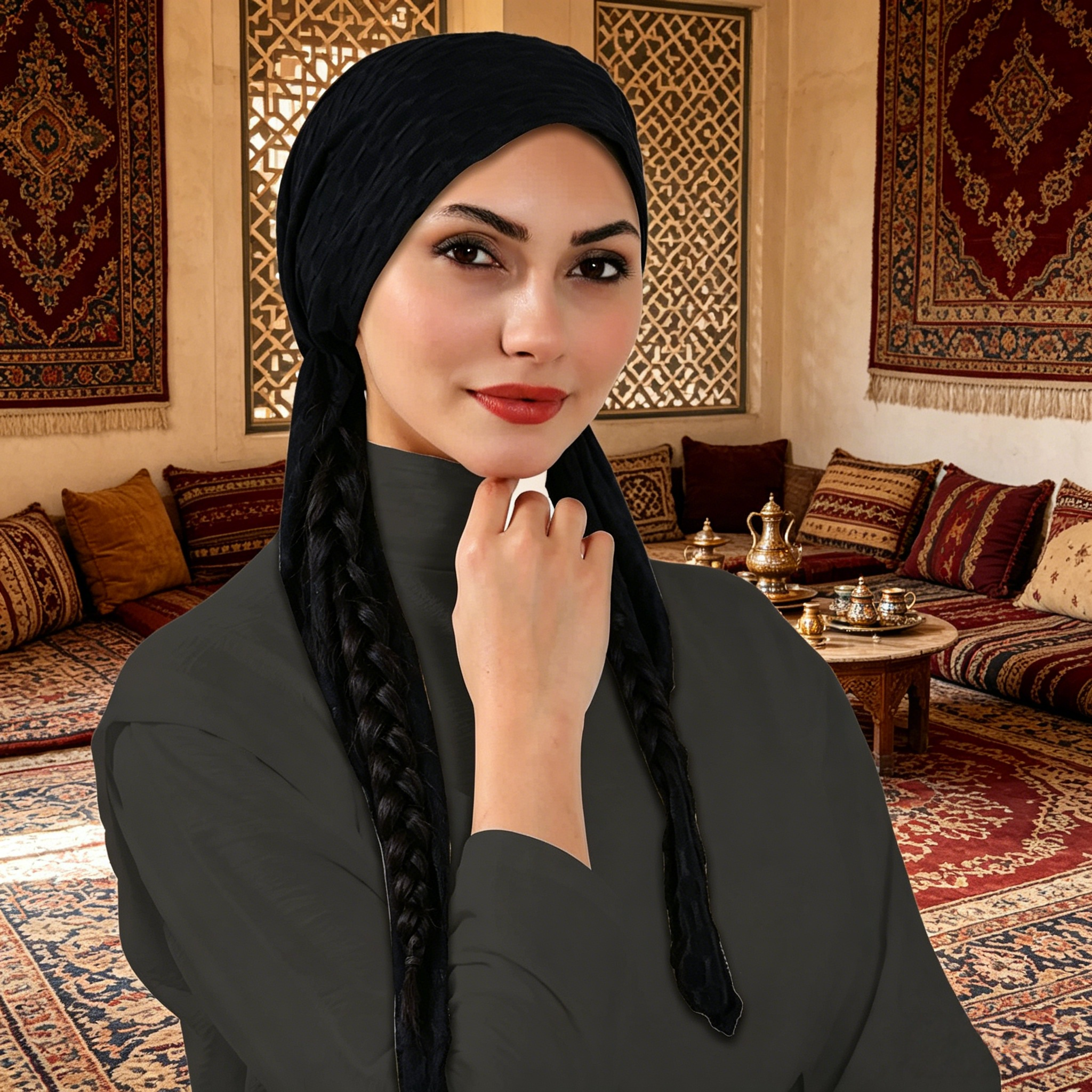 حجاب سادة أسود