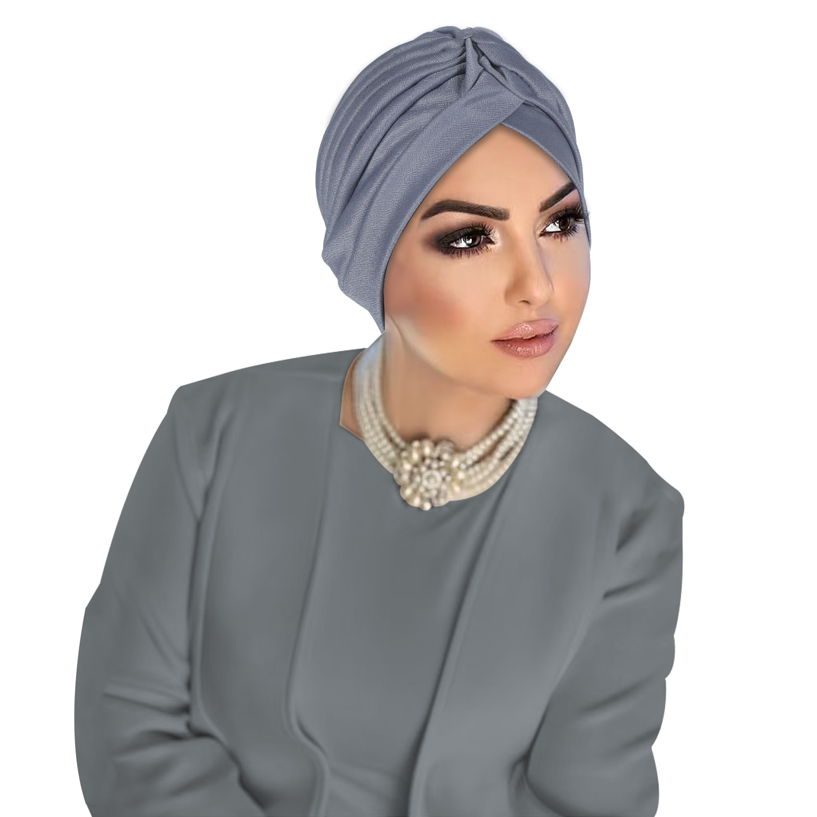 حجاب توربان سادة رمادي