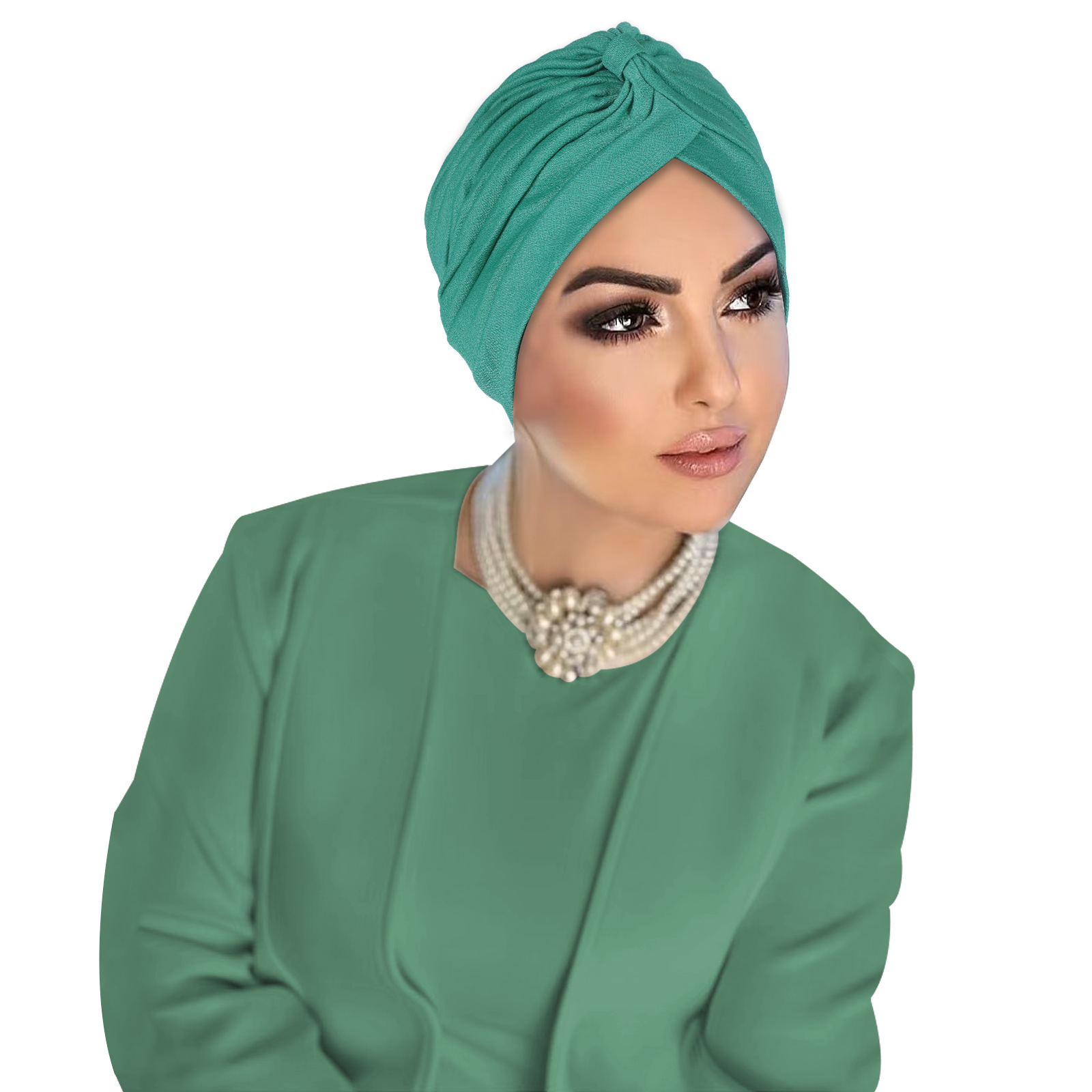 Green Plain Turban Hijab 