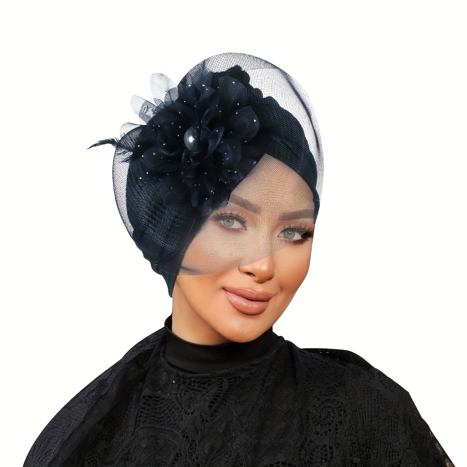 حجاب توربان بتفاصيل زهرة مزينة