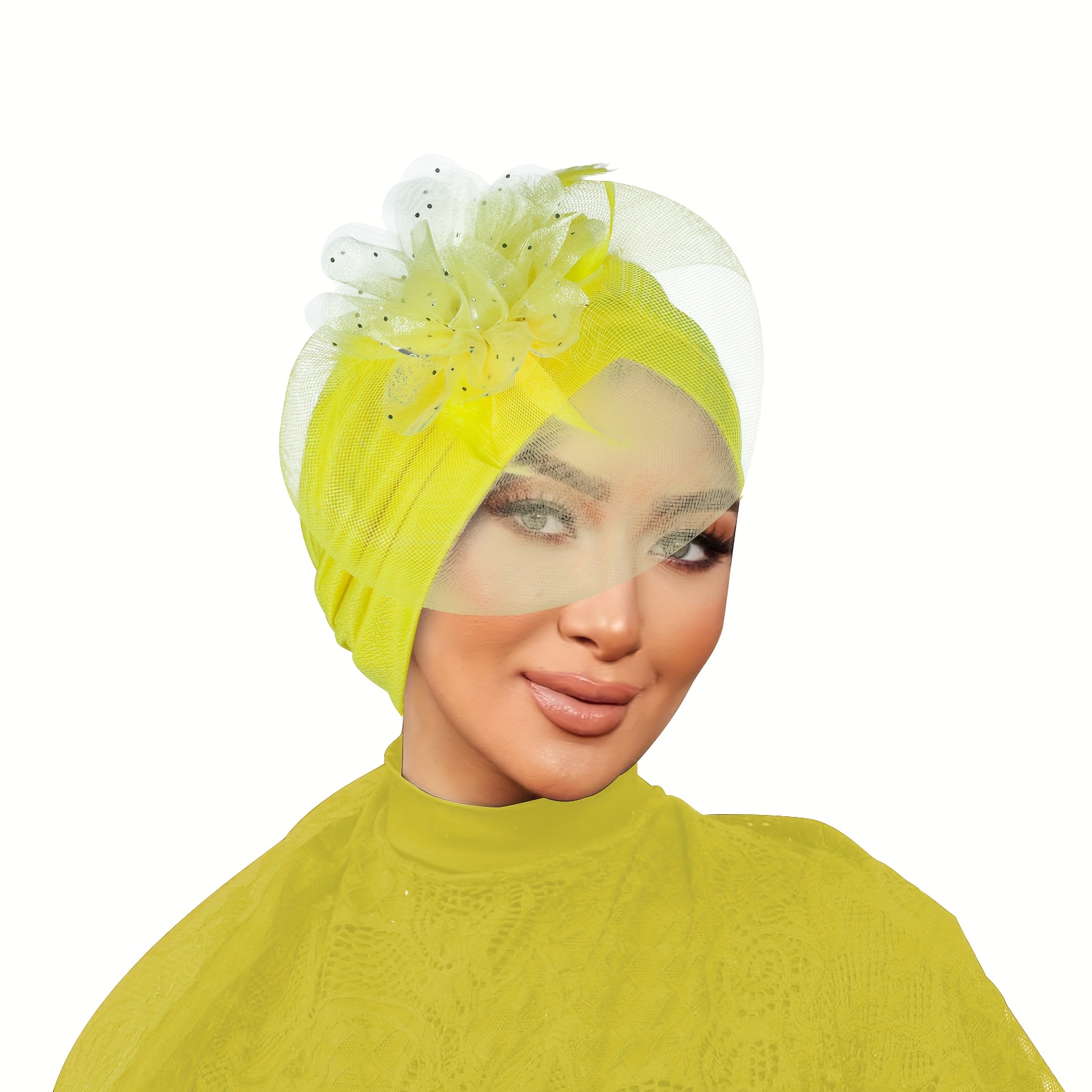 حجاب توربان بتفاصيل زهرة مزينة