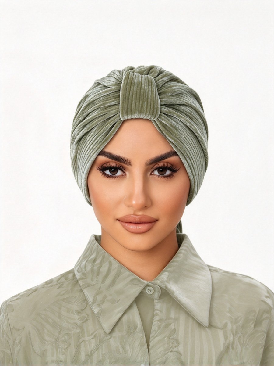 غطاء رأس توربان بلون أخضر