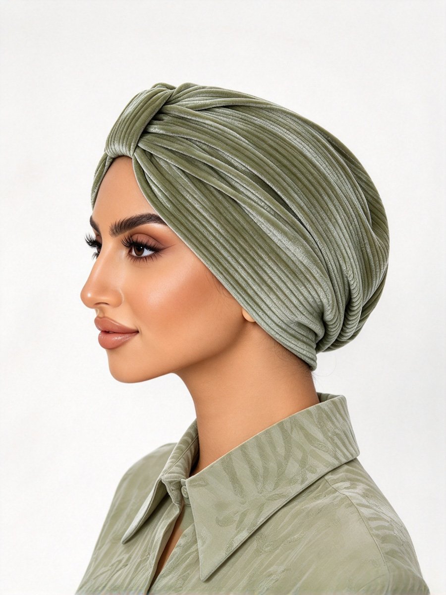 غطاء رأس توربان بلون أخضر