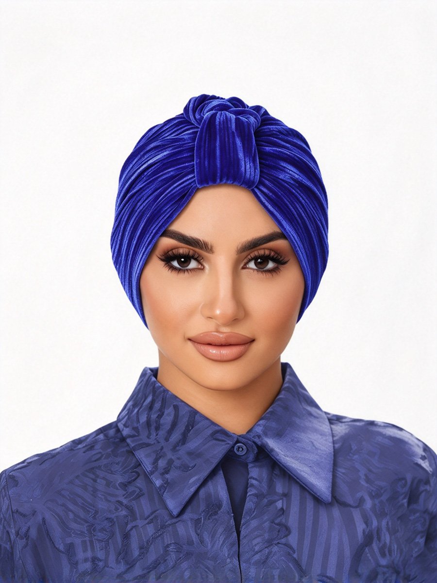 غطاء رأس توربان بلون أزرق داكن