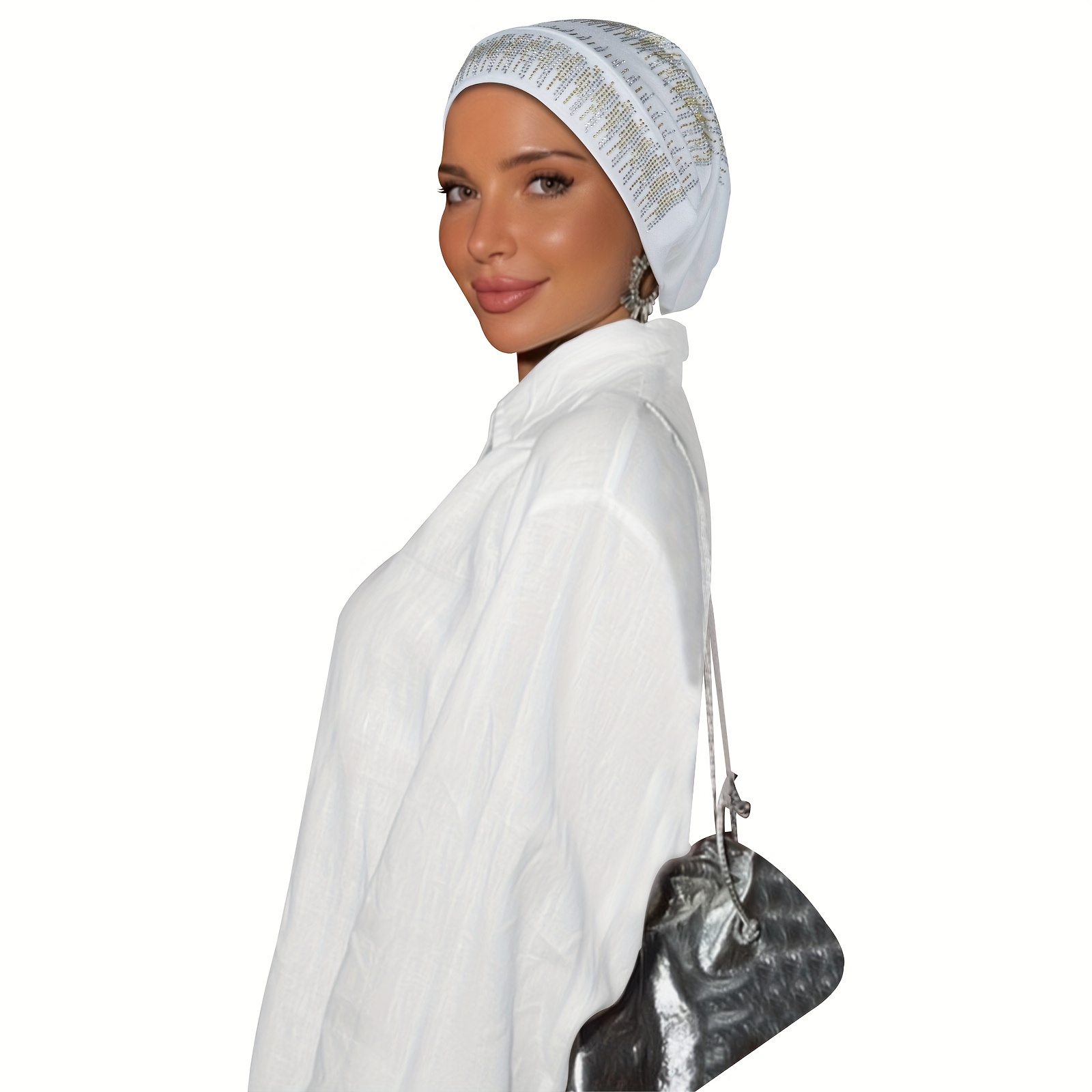 White Embellished Headscarf