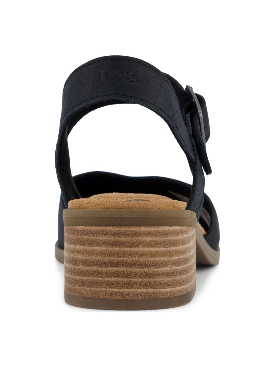Block Heel Canvas Shoes with Buckle 