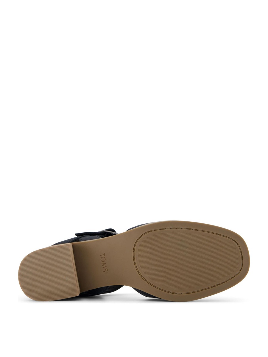 Block Heel Canvas Shoes with Buckle 