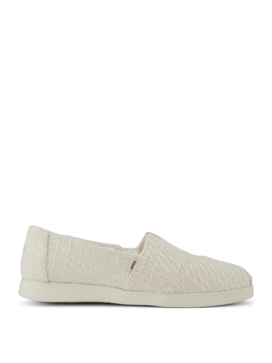 Textured Canvas Slip-On Shoes with Faux Fur Lining