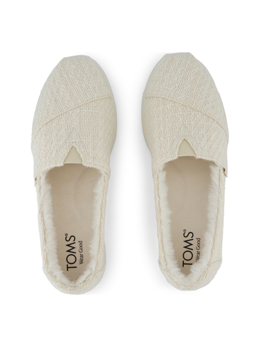 Textured Canvas Slip-On Shoes with Faux Fur Lining