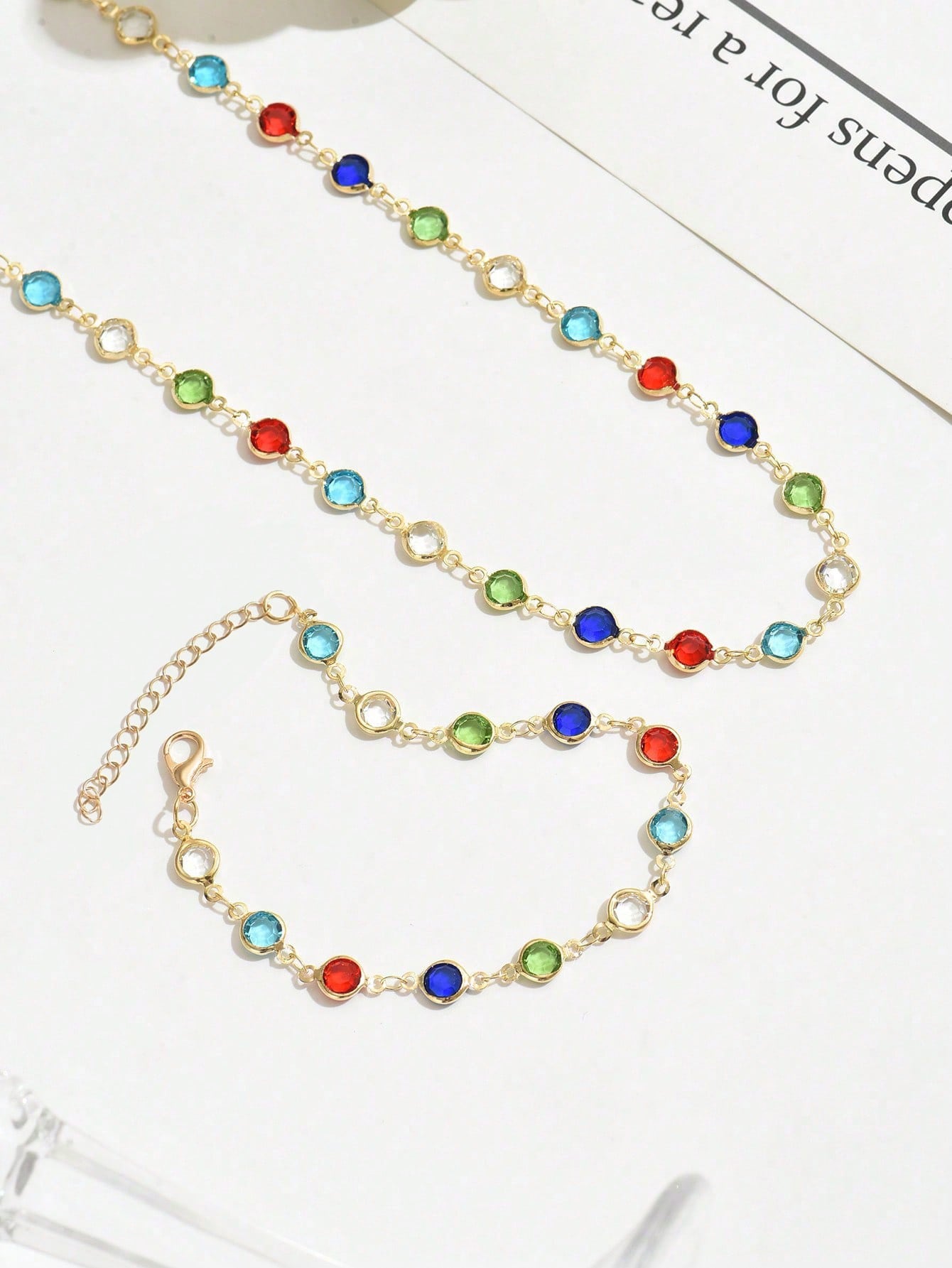 Embellished Necklace and Bracelet Set