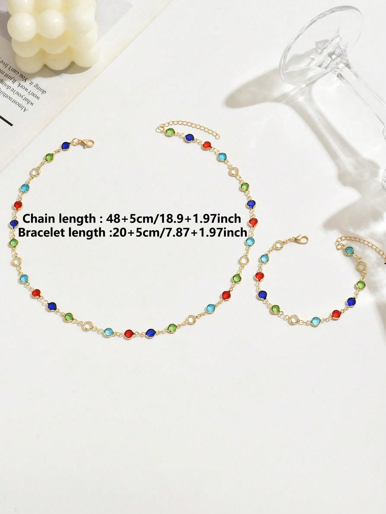 Embellished Necklace and Bracelet Set