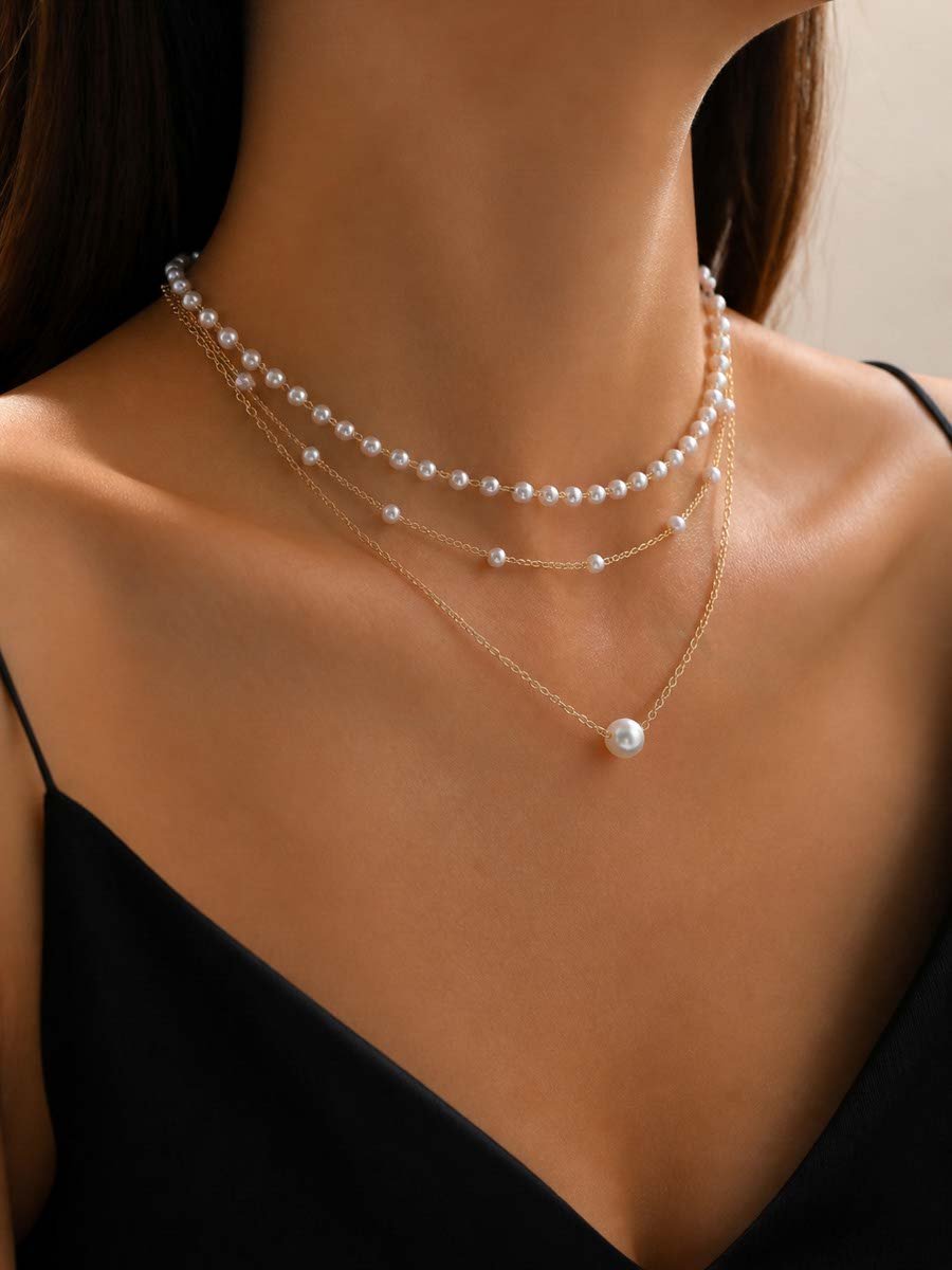 Multi-Layered Pearl Chain Set for Casual Wear