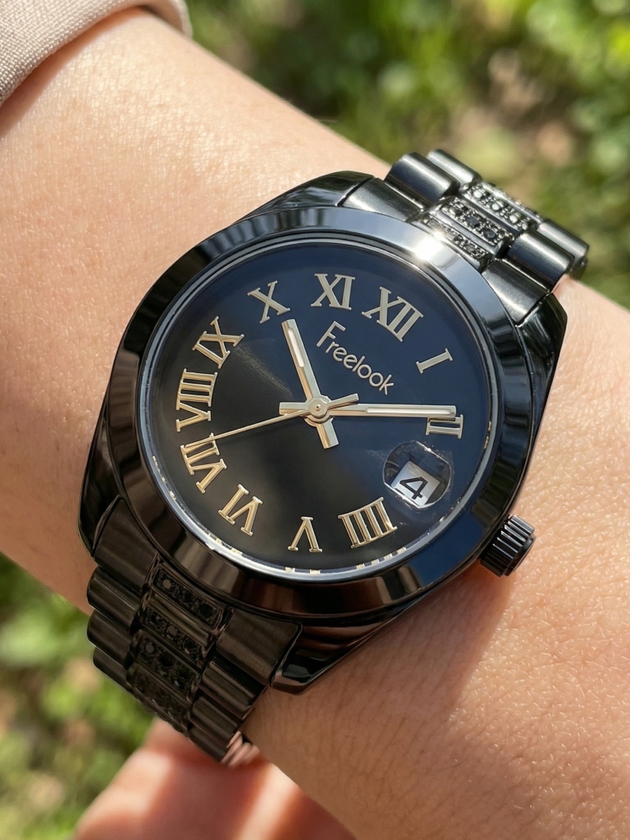 Charmant Black Stainless Steel Watch for Women FL.4.10023-5