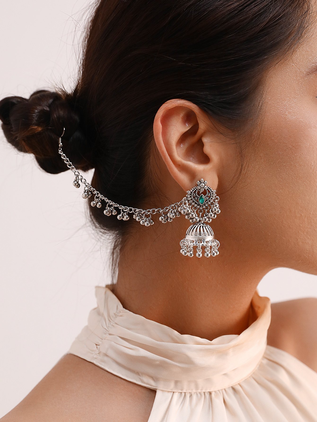 Beaded Jhumka Dangle Earrings