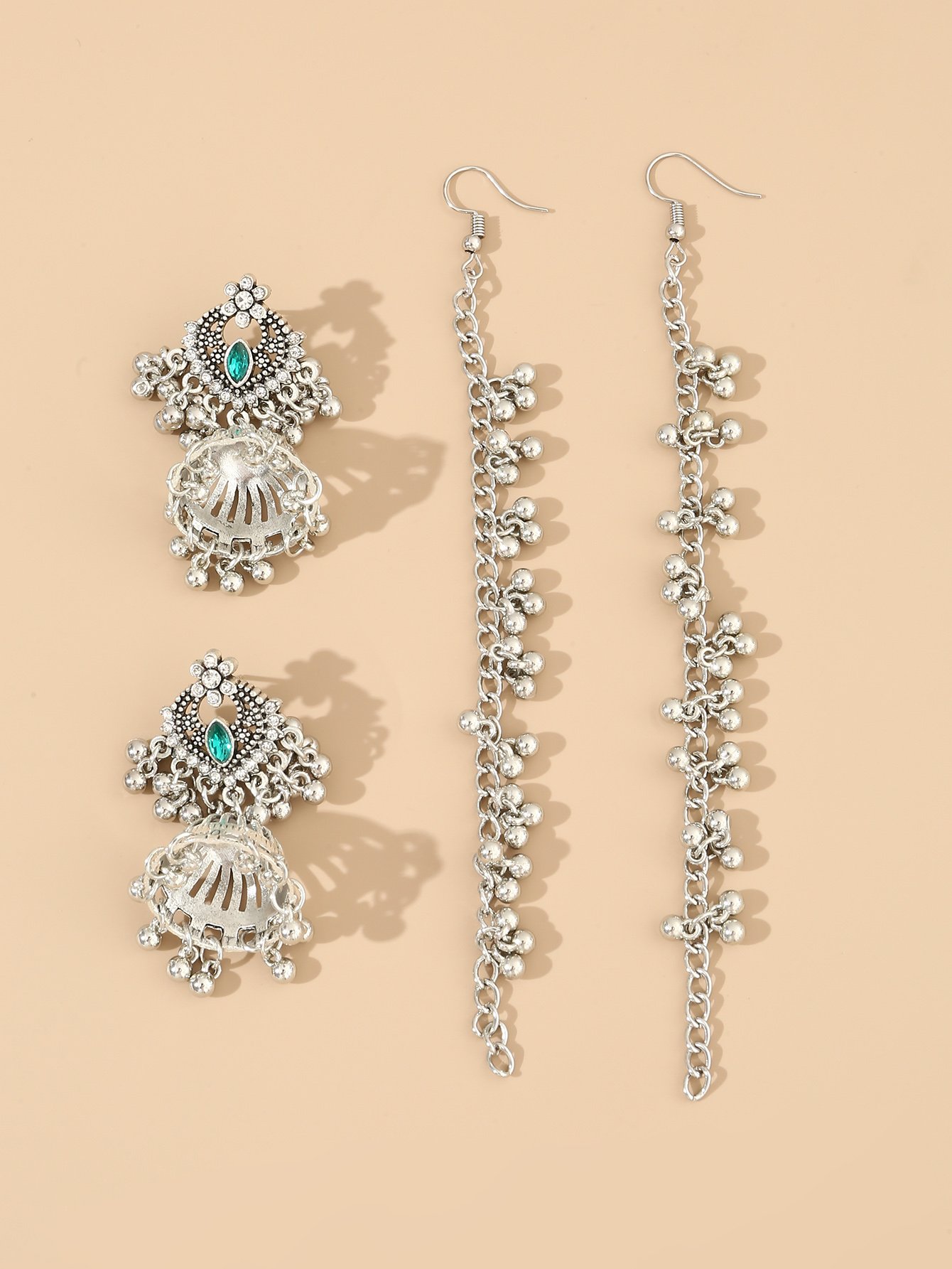 Beaded Jhumka Dangle Earrings