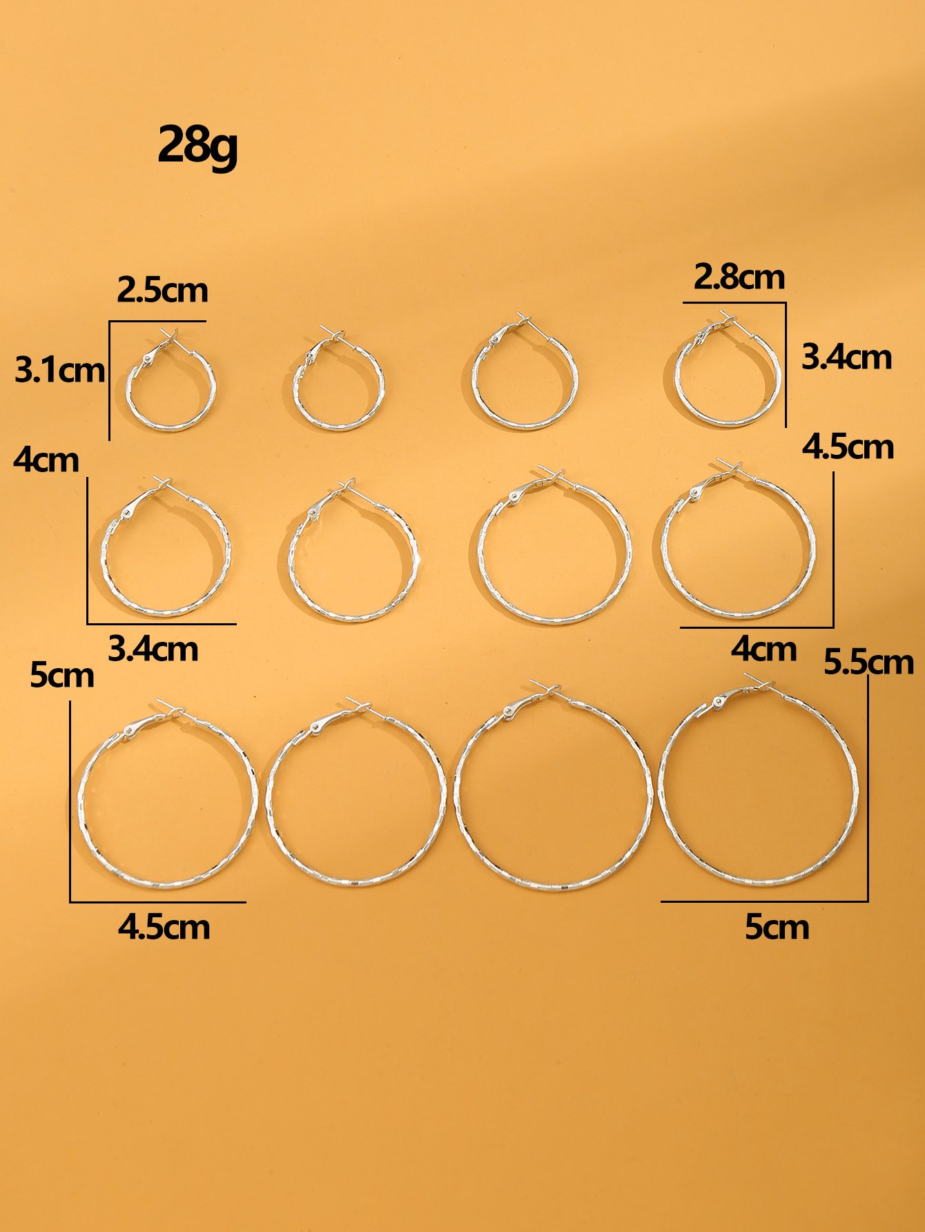 Set of 6 - Hoop Earrings