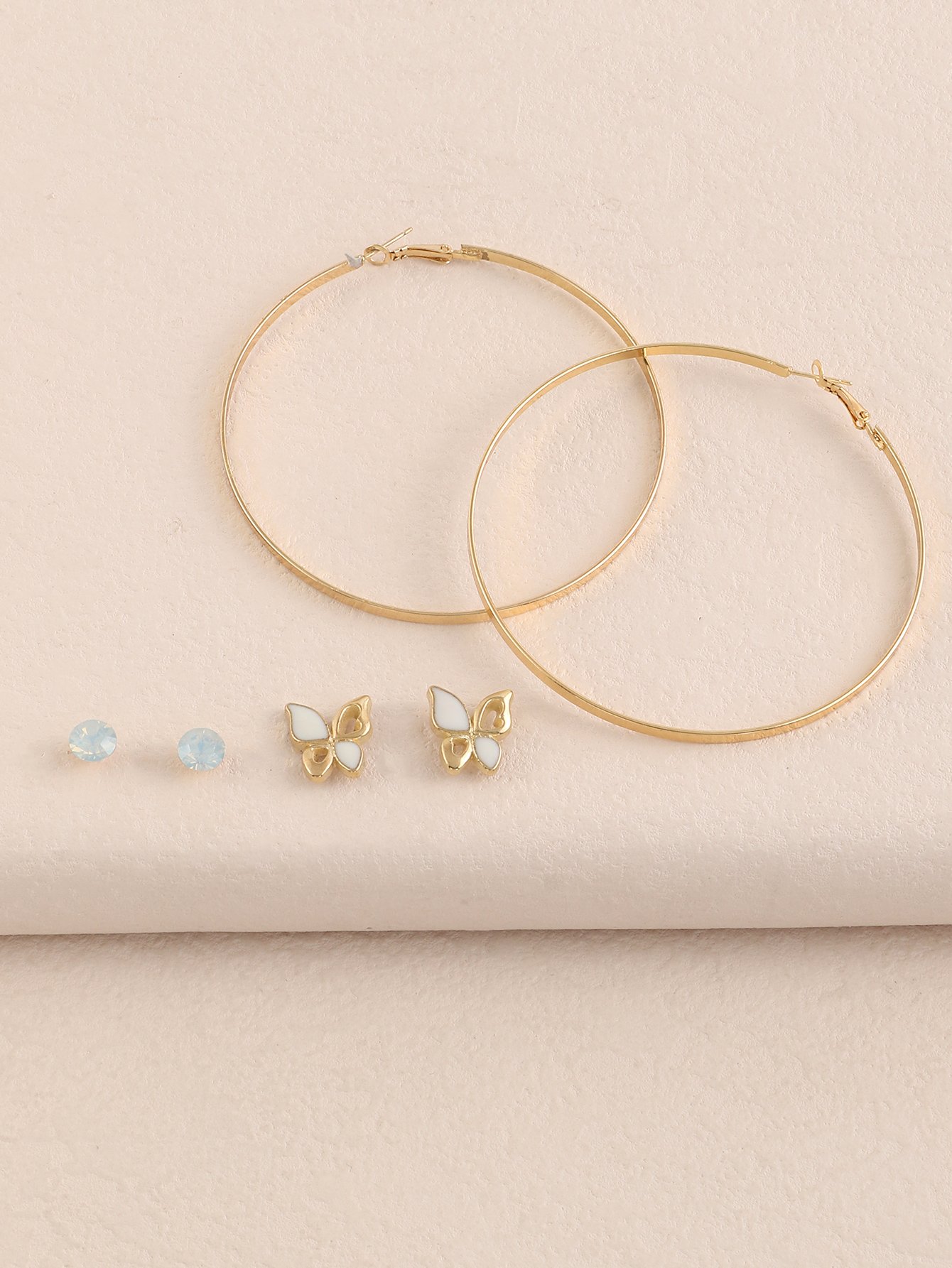 Set of 3 - Studs and Hoop Earrings