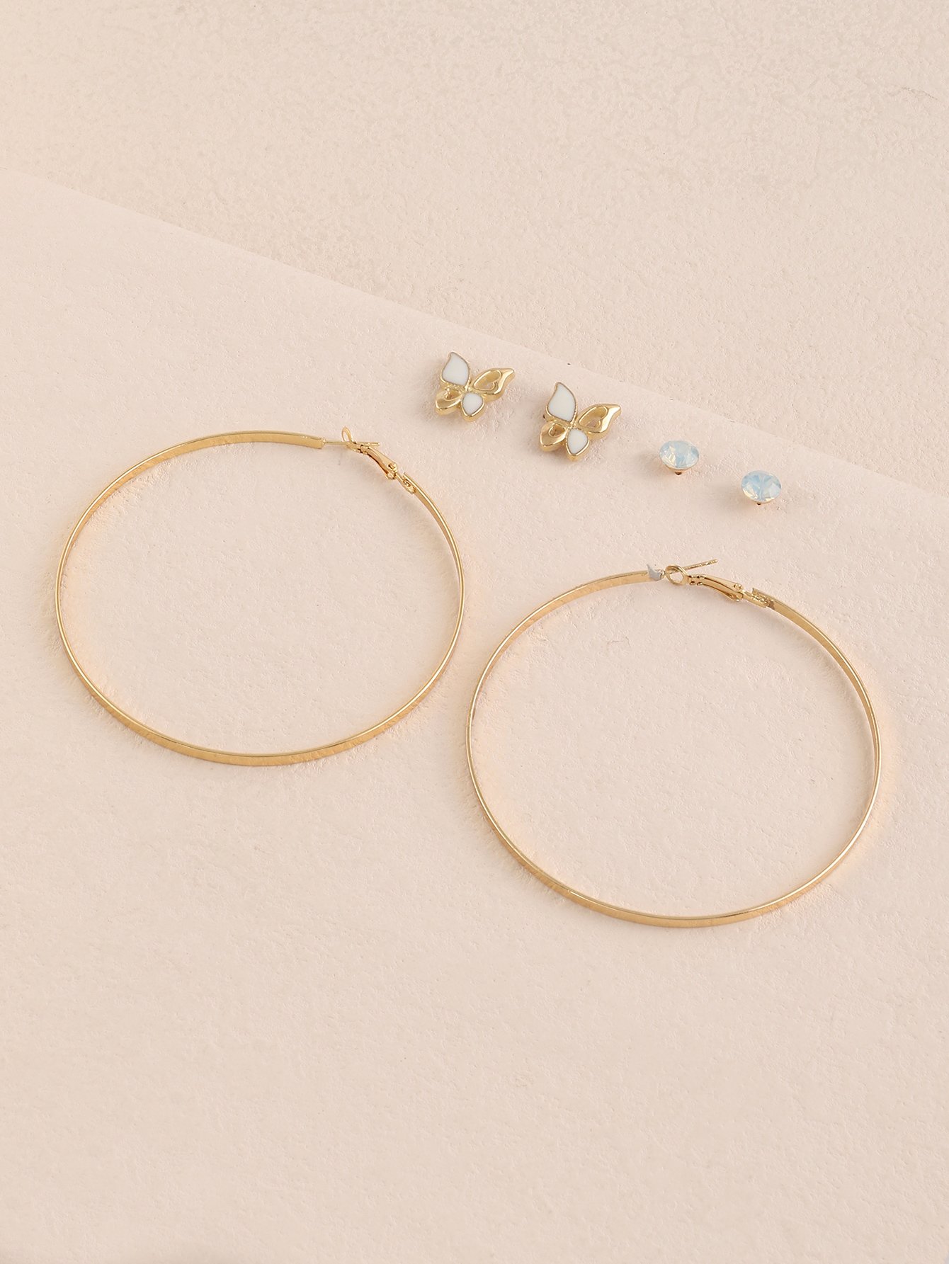 Set of 3 - Studs and Hoop Earrings