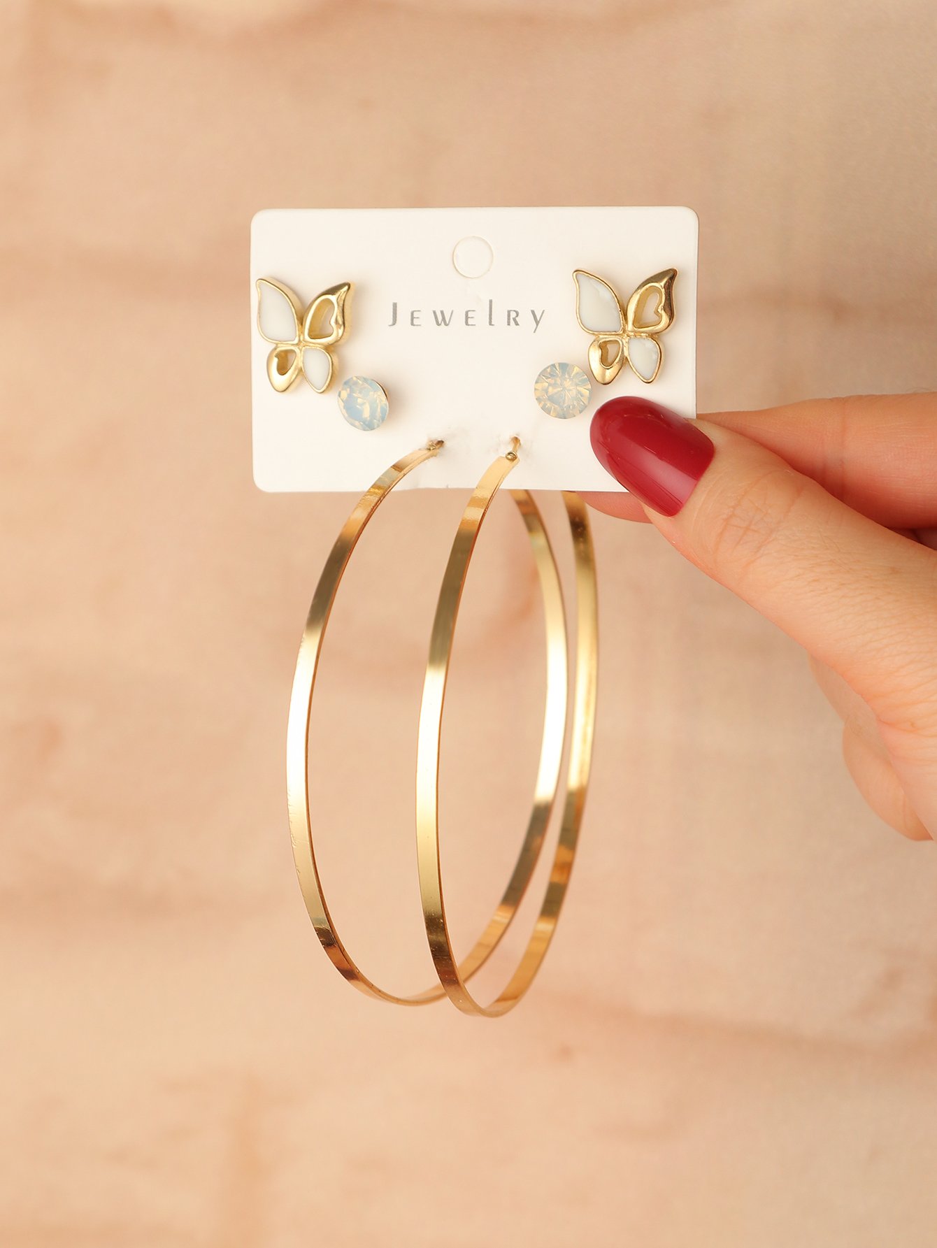 Set of 3 - Studs and Hoop Earrings