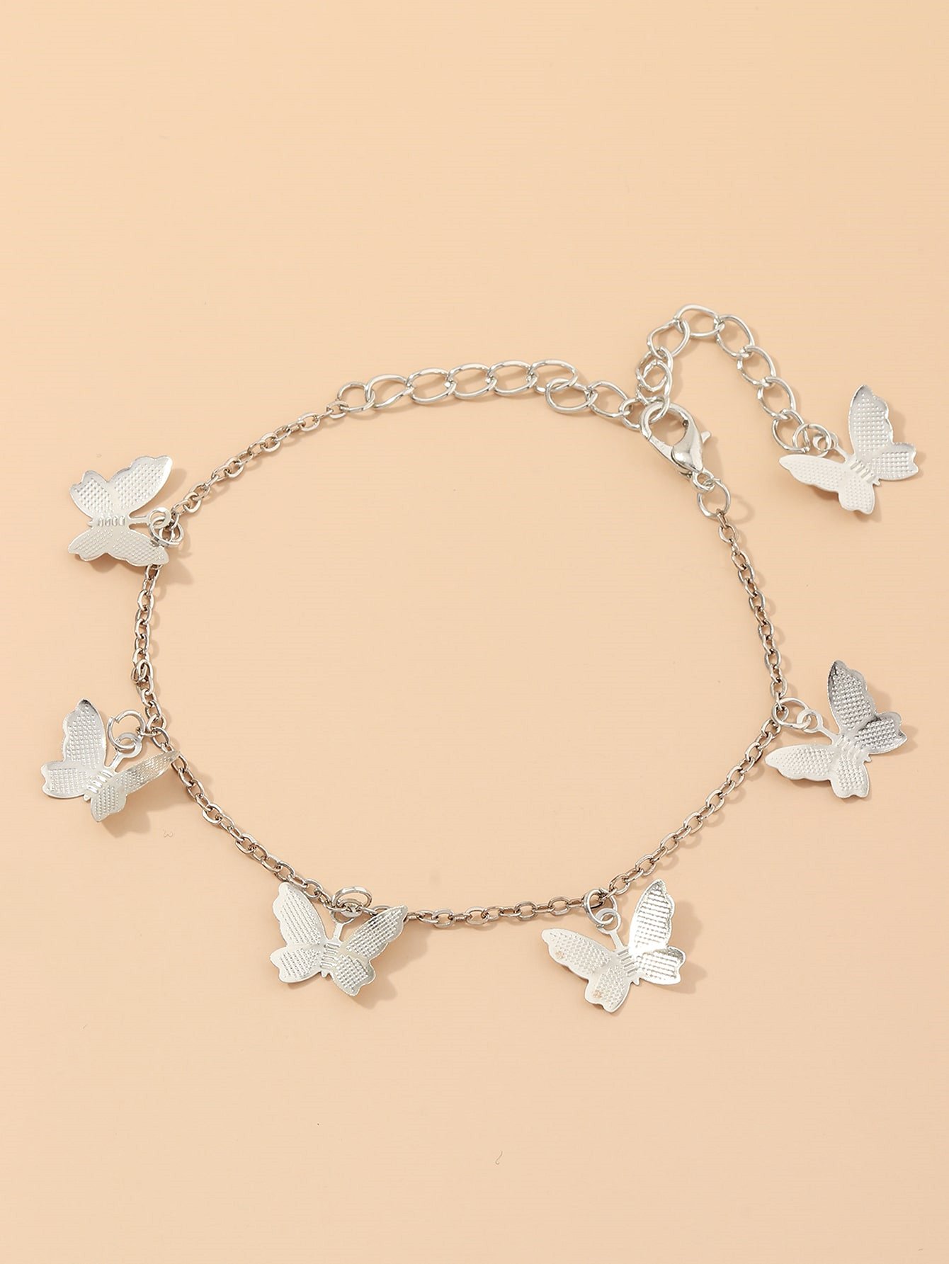 Silver Tone Butterfly Charm Bracelet