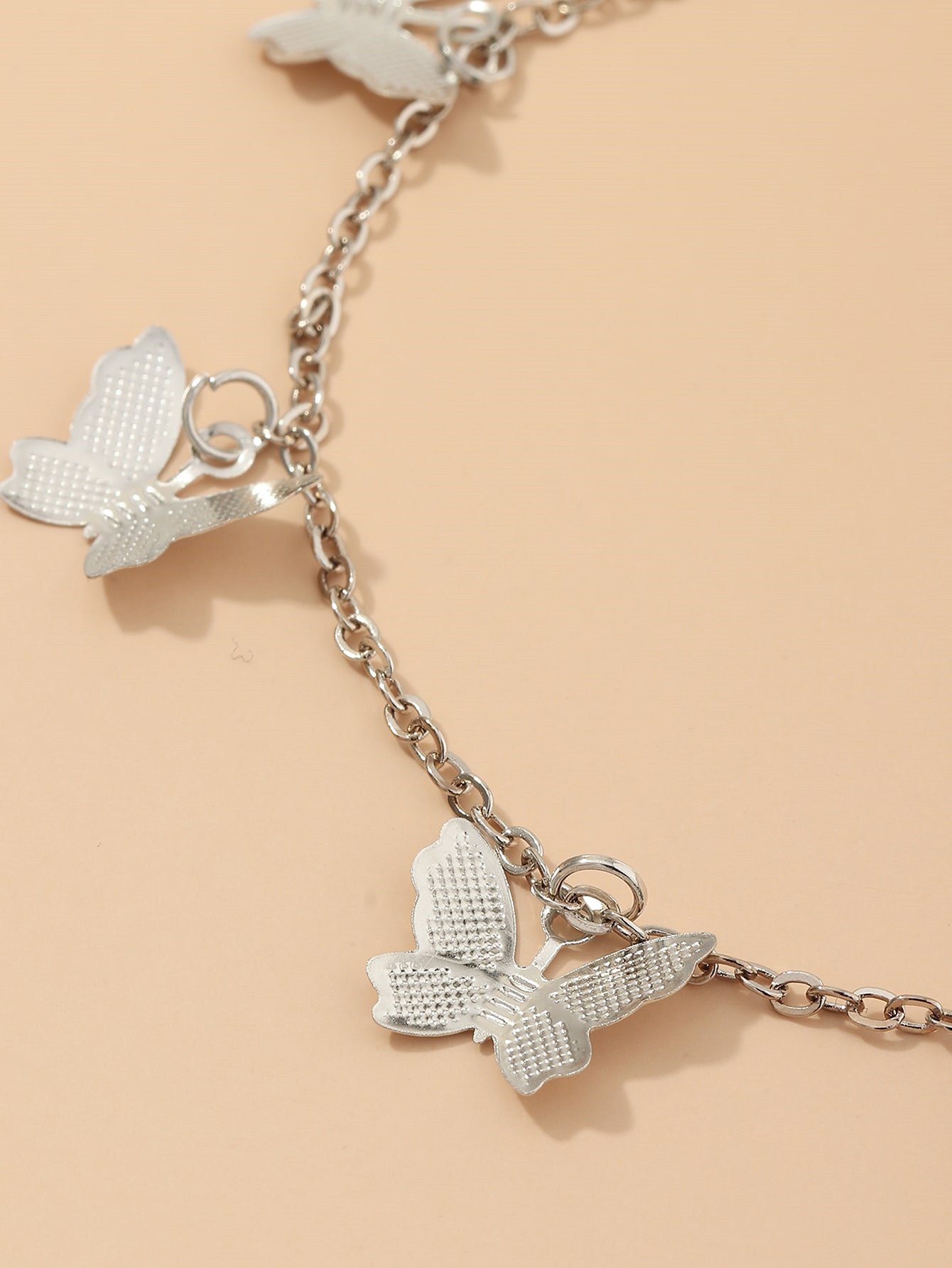 Silver Tone Butterfly Charm Bracelet