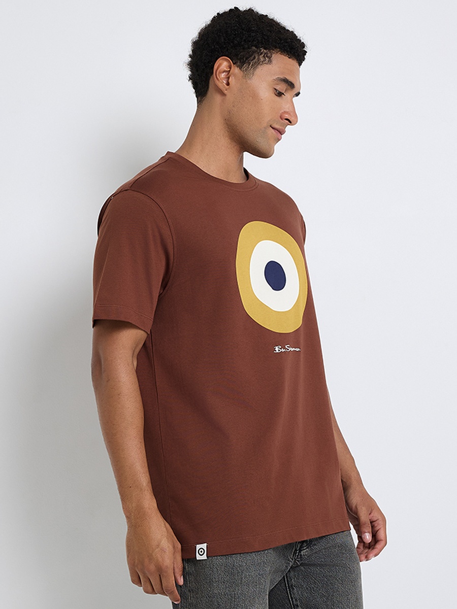 Men Graphic Print Crew Neck Pima Cotton T-Shirt