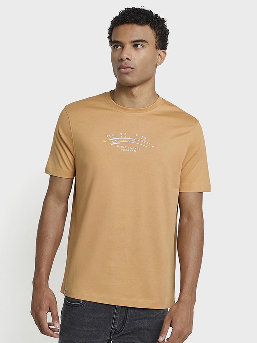 Men Graphic Print Crew Neck Pima Cotton T-Shirt