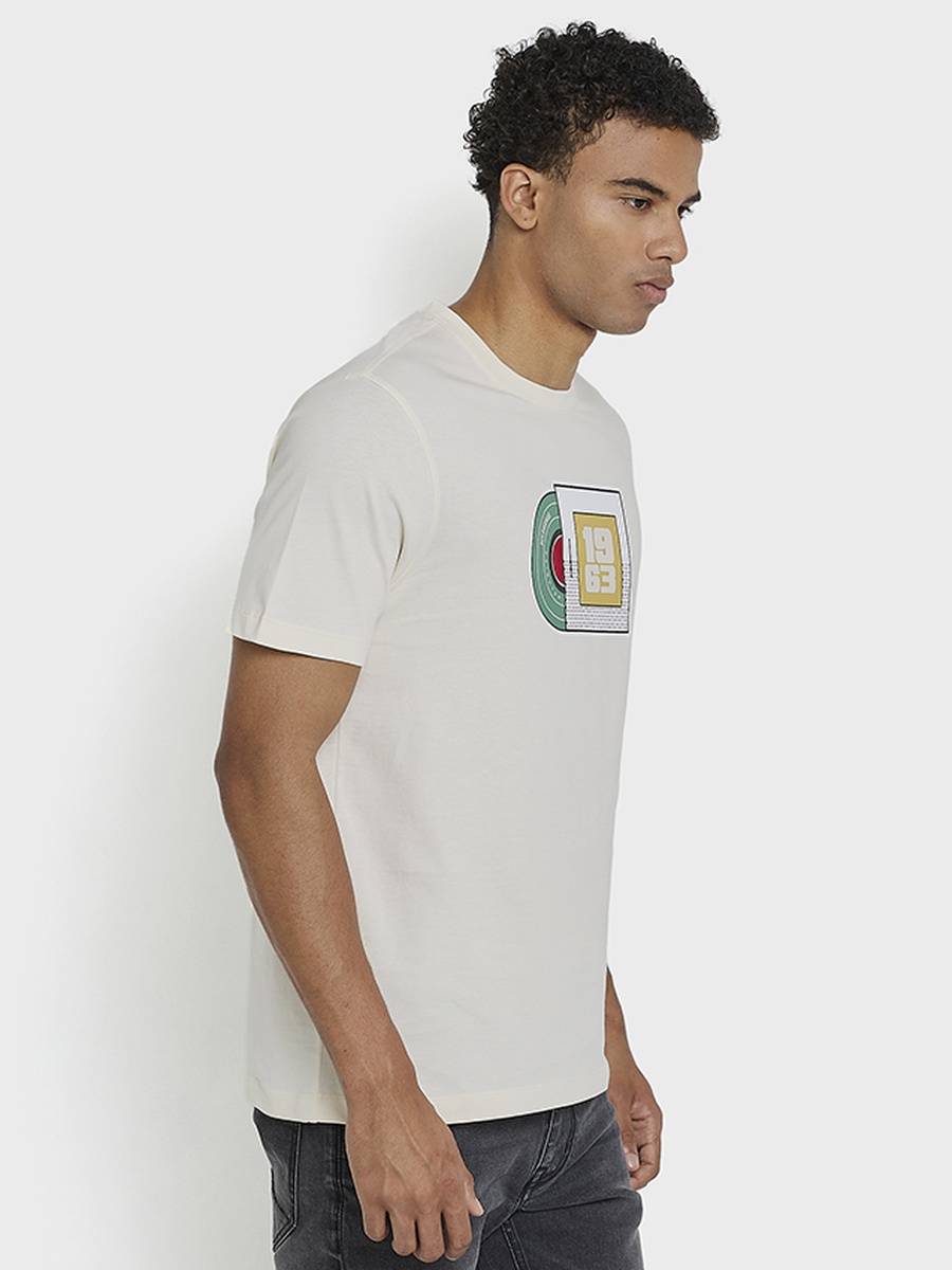 Men Graphic Print Crew Neck Pima Cotton T-Shirt