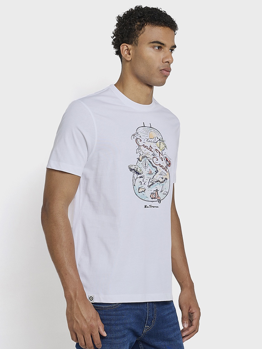 Men Graphic Print Crew Neck Pima Cotton T-Shirt